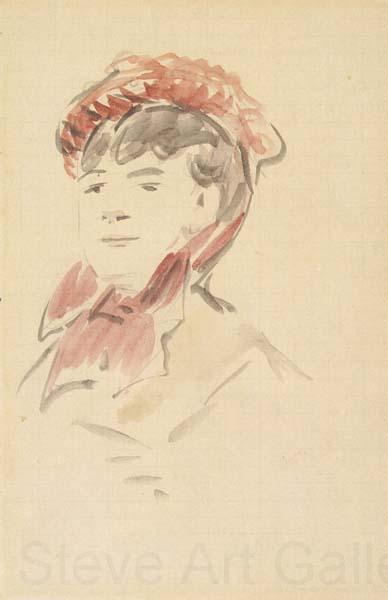Edouard Manet Femme au chapeau rouge (mk40) Germany oil painting art